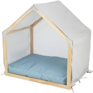 Trixie hondenmand tent Lias hout zand/blauw 88 x 61 x 89 cm - Afbeelding 1