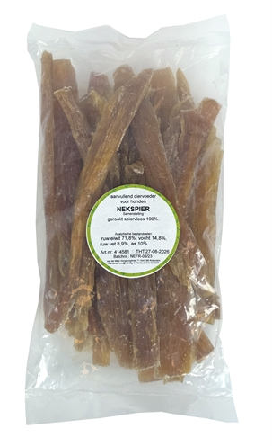 Petsnack nekspier 30 cm 1 kg – circa 16 stuks, kauwsnack hond