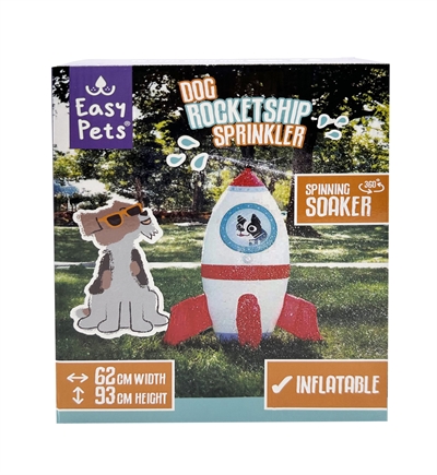Easypets Summer Rocketship sprinkler voor honden 60 x 55 x 93 cm