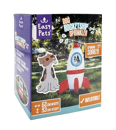 Easypets Summer Rocketship sprinkler voor honden 60 x 55 x 93 cm
