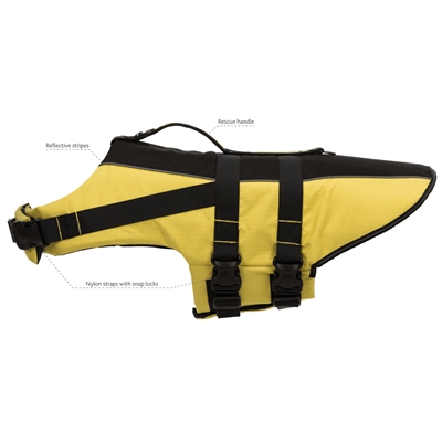Trixie zwemvest voor honden geel/zwart M – tot 30 kg, buikomvang 45-72 cm