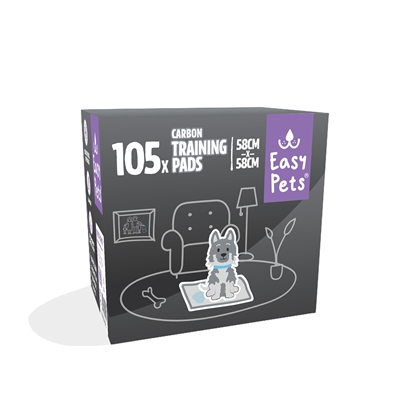 Easypets puppy training pads carbon 58 x 58 cm – 105 stuks