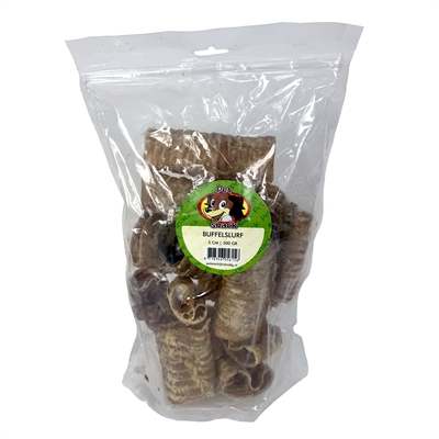 Petsnack buffelslurf 5 cm 250 g – kleine kauwsnack voor honden