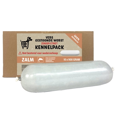 Freds gestoomd vers vlees worst zalm kennelpack 10 x 900 g – graanvrij