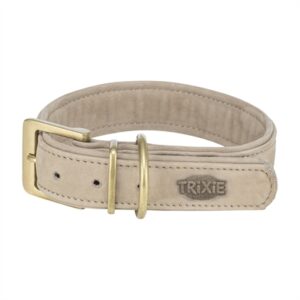 Trixie halsband hond Pure leer lichtgrijs S-M 31-37 x 3 cm - Afbeelding 1