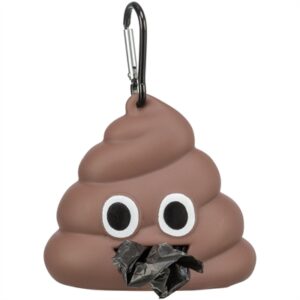 Trixie poepzakhouder drol-emoji bruin 8 x 5 cm met 15 zakjes, 4 stuks - Afbeelding 4