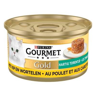Gourmet Gold kattenvoer Hartig Torentje kip en wortel 24 x 85 g