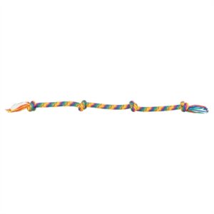 Trixie flostouw regenboog 122 cm – trektouw met knopen - Afbeelding 1