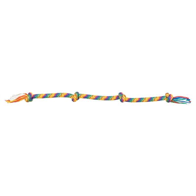 Trixie flostouw regenboog 122 cm – trektouw met knopen