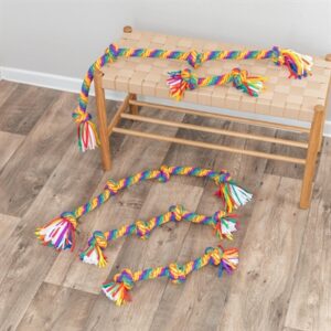 Trixie flostouw regenboog 122 cm – trektouw met knopen - Afbeelding 5
