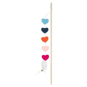 Trixie kattenhengel hartjes met catnip 48 cm – vilt en hout - Afbeelding 1