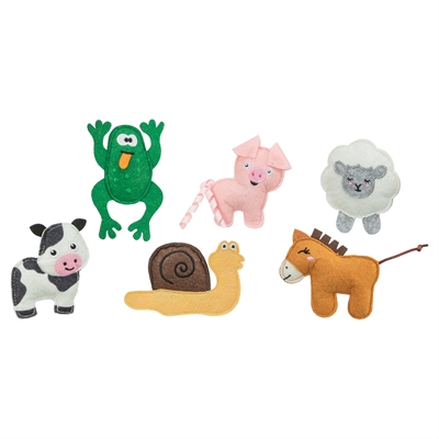Trixie kattenspeelgoed boerderijdieren vilt met catnip 8-11 cm – 48 stuks