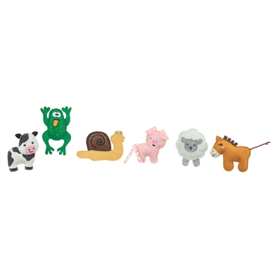 Trixie kattenspeelgoed boerderijdieren vilt met catnip 8-11 cm – 48 stuks