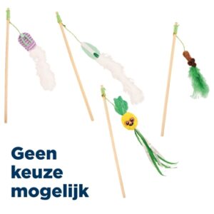 Croci kattenhengel Summer assorti 40 cm – houten stok - Afbeelding 1