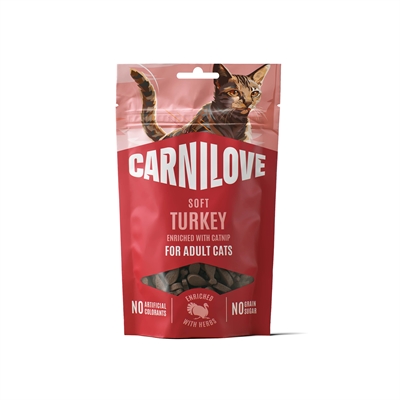 Carnilove kattensnack Soft kalkoen en kattenkruid 50 g – graanvrij