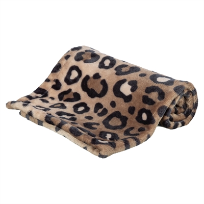 Trixie hondendeken Leo softpluche panterprint bruin 150 x 100 cm