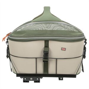 Trixie fietsmand hond voor bagagedrager olijfgroen/beige – tot 10 kg - Afbeelding 1