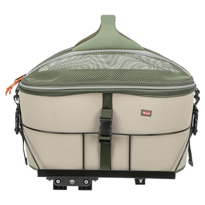 Trixie fietsmand hond voor bagagedrager olijfgroen/beige – tot 10 kg