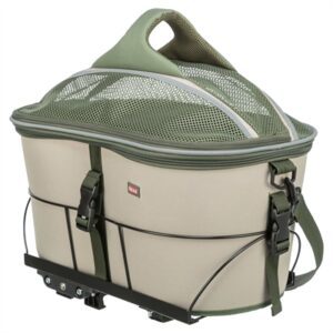 Trixie fietsmand hond voor bagagedrager olijfgroen/beige – tot 10 kg - Afbeelding 4
