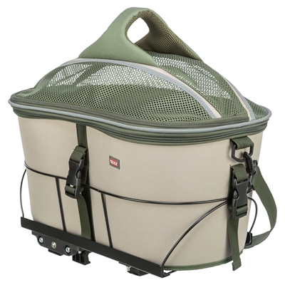 Trixie fietsmand hond voor bagagedrager olijfgroen/beige – tot 10 kg