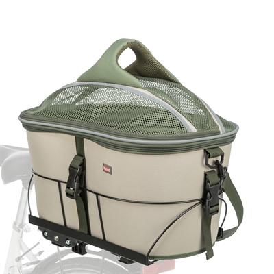 Trixie fietsmand hond voor bagagedrager olijfgroen/beige – tot 10 kg