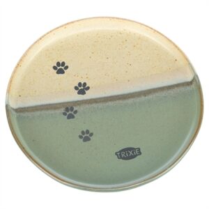 Trixie voerbak/drinkbak met pootprint keramiek groen/beige 16 x 16 x 2 cm - Afbeelding 1