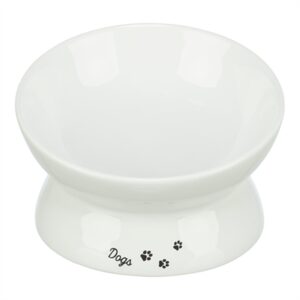 Trixie voerbak/drinkbak Dogs keramiek verhoogd wit 17 x 17 x 13,5 cm - Afbeelding 1