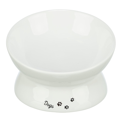 Trixie voerbak/drinkbak Dogs keramiek verhoogd wit 17 x 17 x 13,5 cm