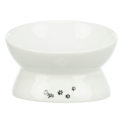 Trixie voerbak/drinkbak Dogs keramiek verhoogd wit 17 x 17 x 13,5 cm