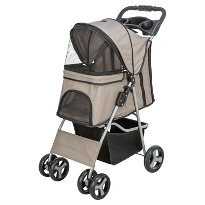 Trixie hondenbuggy taupe – voor honden en katten tot 15 kg