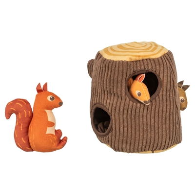 Trixie zoekspel hond boomstronk met eekhoorn pluche 16 cm