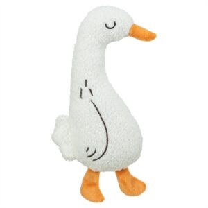Trixie hondenspeeltje gans pluche wit 28 cm – ritselend - Afbeelding 1