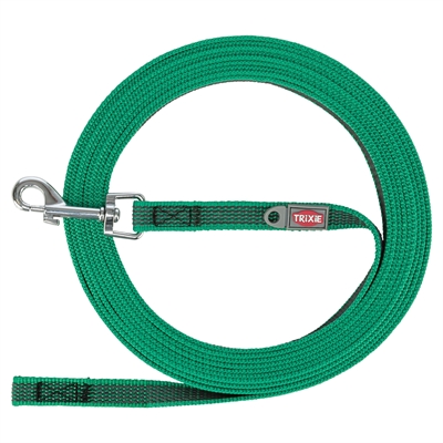 Trixie sleeplijn rubber bekleed groen 5 m x 1,5 cm – zonder handlus