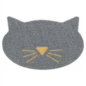 Trixie kattenbakmat kattenkop pvc lichtgrijs 42 x 40 cm - Afbeelding 1