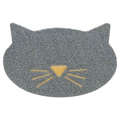 Trixie kattenbakmat kattenkop pvc lichtgrijs 42 x 40 cm