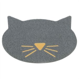 Trixie kattenbakmat kattenkop pvc lichtgrijs 60 x 50 cm - Afbeelding 1