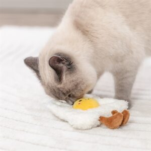 Trixie kattenspeeltje gebakken ei XXL pluche met Amerikaanse catnip 18 cm - Afbeelding 4