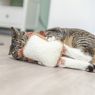 Trixie kattenspeeltje toast XXL pluche met Amerikaanse catnip 18 cm