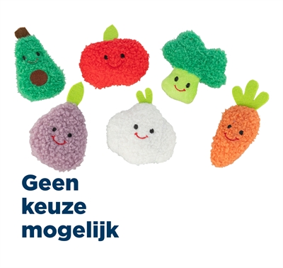 Trixie kattenspeeltje groenten en fruit pluche met catnip 11 cm – 48 stuks