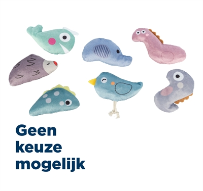 Trixie kattenspeeltje dino's en dieren pluche met catnip 9 cm – 70 stuks