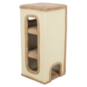 Trixie kattentoren Doria taupe 38 x 38 x 85 cm – drie verdiepingen - Afbeelding 1