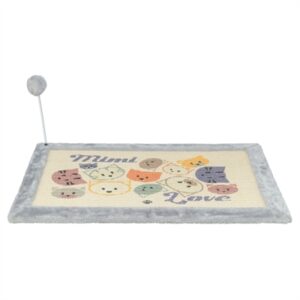 Trixie krabmat Mimi met speeltje grijs 70 x 45 cm – sisal met pluche rand - Afbeelding 1