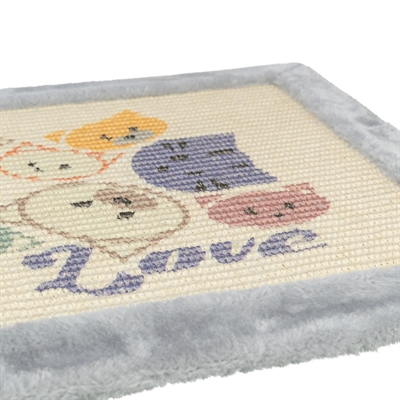 Trixie krabmat Mimi met speeltje grijs 70 x 45 cm – sisal met pluche rand