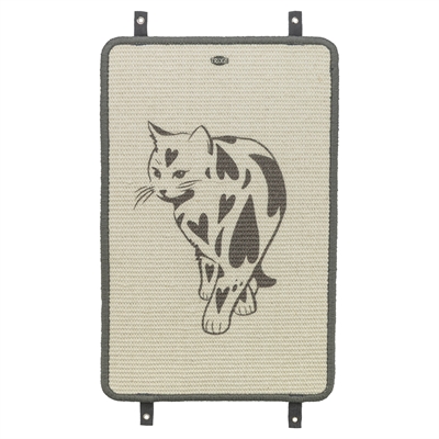 Trixie krabmat jute met kattenprint taupe 55 x 35 cm – hangend of liggend