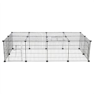 Trixie konijnenren met afdekking metaal zwart 152 x 72 x 38 cm - Afbeelding 1