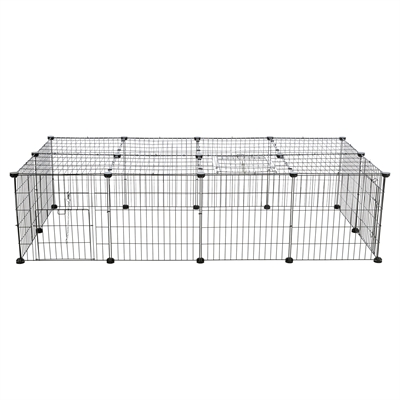 Trixie konijnenren met afdekking metaal zwart 152 x 72 x 38 cm