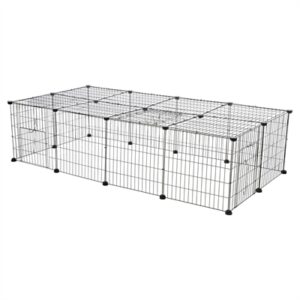 Trixie konijnenren met afdekking metaal zwart 152 x 72 x 38 cm - Afbeelding 4