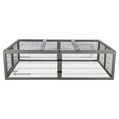 Trixie konijnenren met afdekking hout grijs 174 x 109 x 48 cm