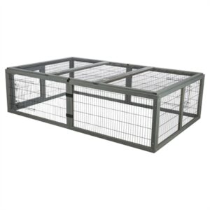 Trixie konijnenren met afdekking hout grijs 174 x 109 x 48 cm - Afbeelding 4