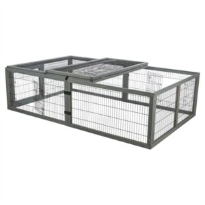 Trixie konijnenren met afdekking hout grijs 174 x 109 x 48 cm - Afbeelding 5
